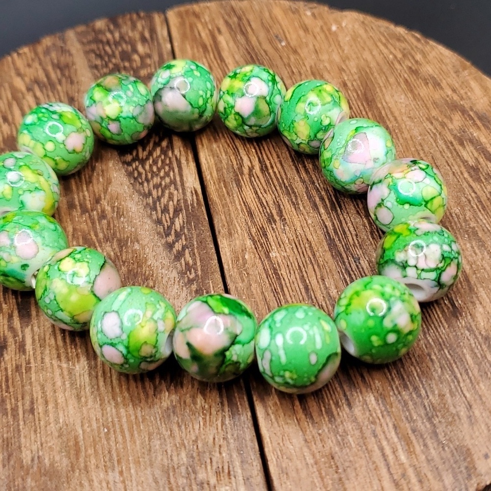B0613 marbled green st Patrick's‎ day blast bracelet